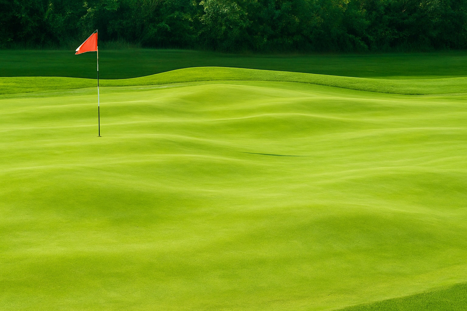 A flowing surface of undulating greens, where subtle curves and dips make putts unpredictable and challenging A flowing surface of undulating greens, where subtle curves and dips make putts unpredictable and challenging