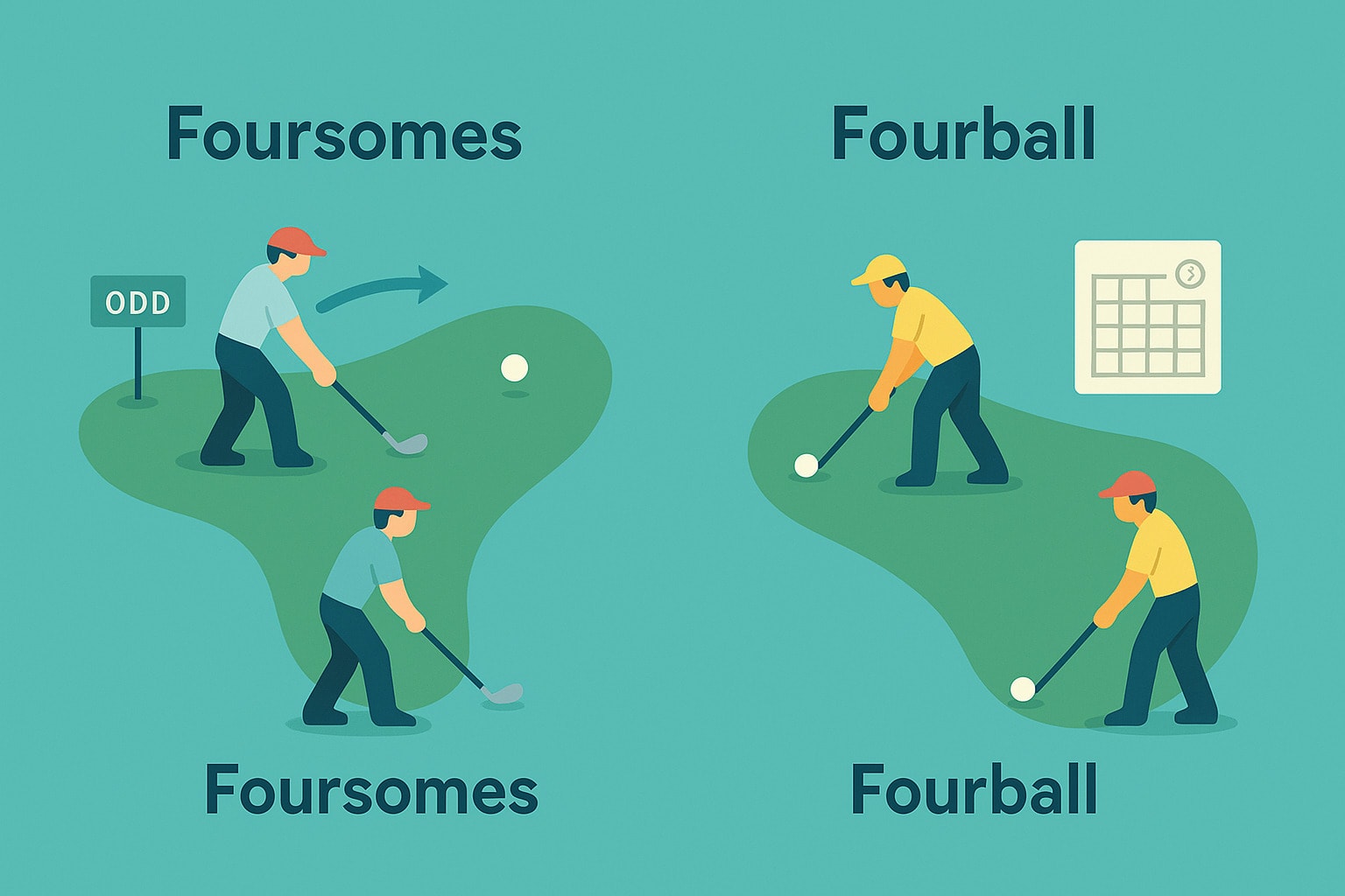 Comparison of Foursomes and Fourball golf formats Comparison of Foursomes and Fourball golf formats