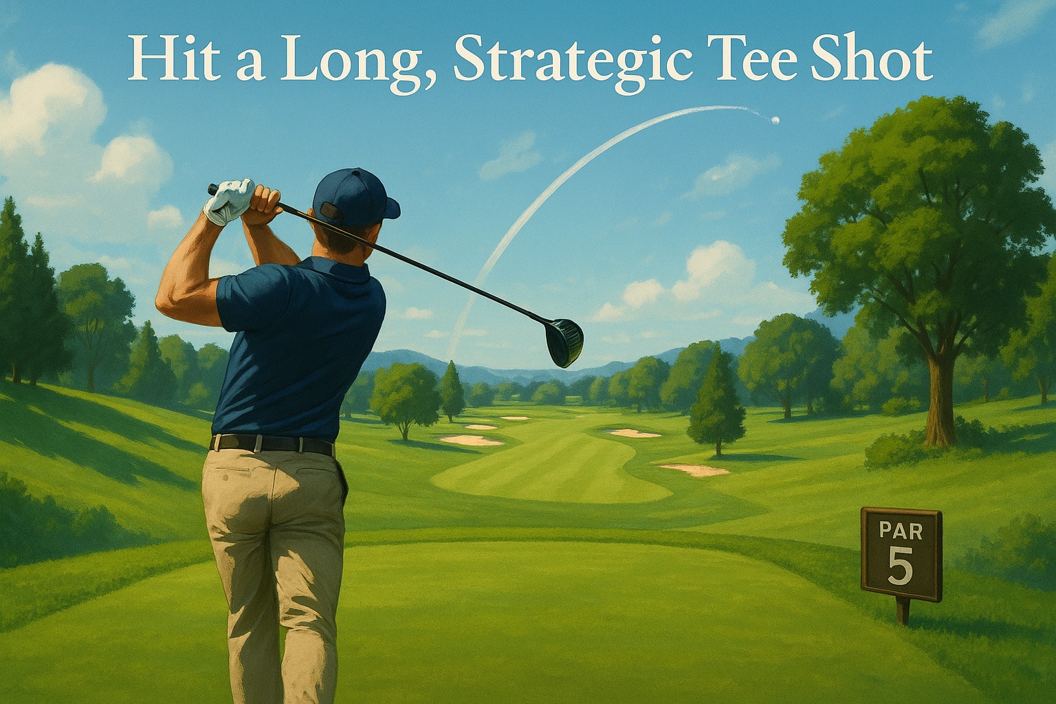 Hit a long, strategic drive to set up your eagle chance on a Par 5 Hit a long, strategic drive to set up your eagle chance on a Par 5