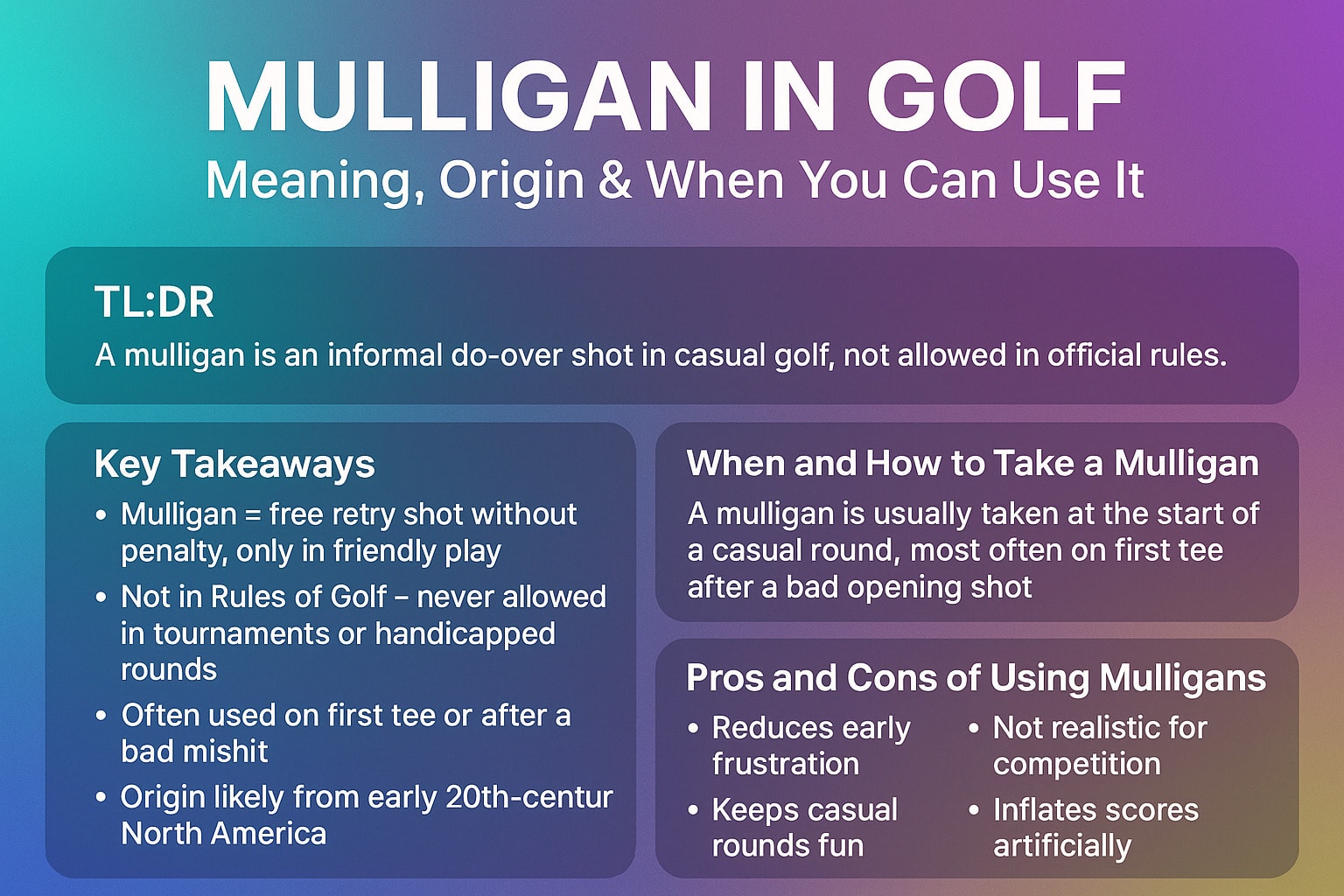 Mulligan in Golf Mulligan in Golf