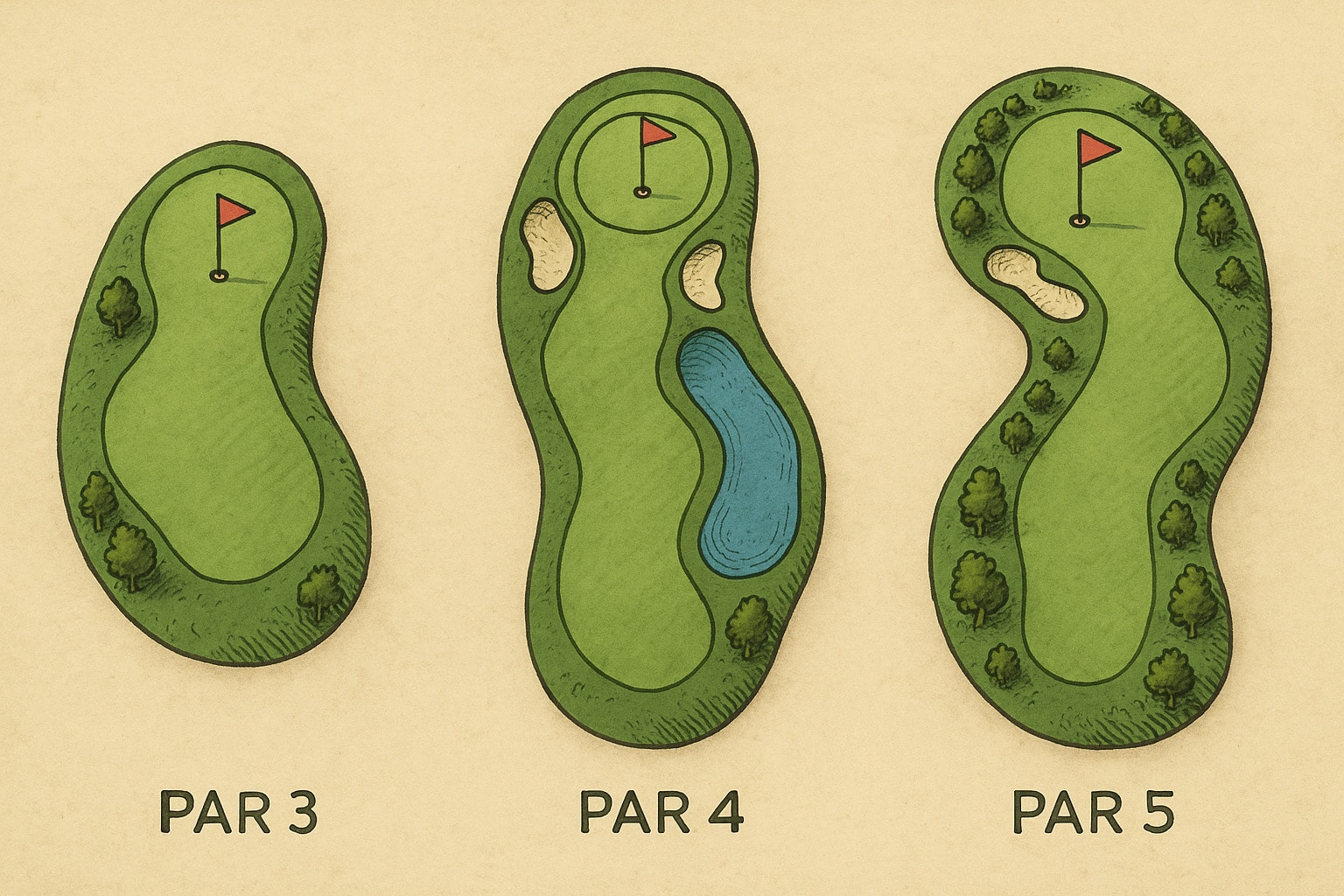 Par 3, par 4, and par 5 Par 3, par 4, and par 5