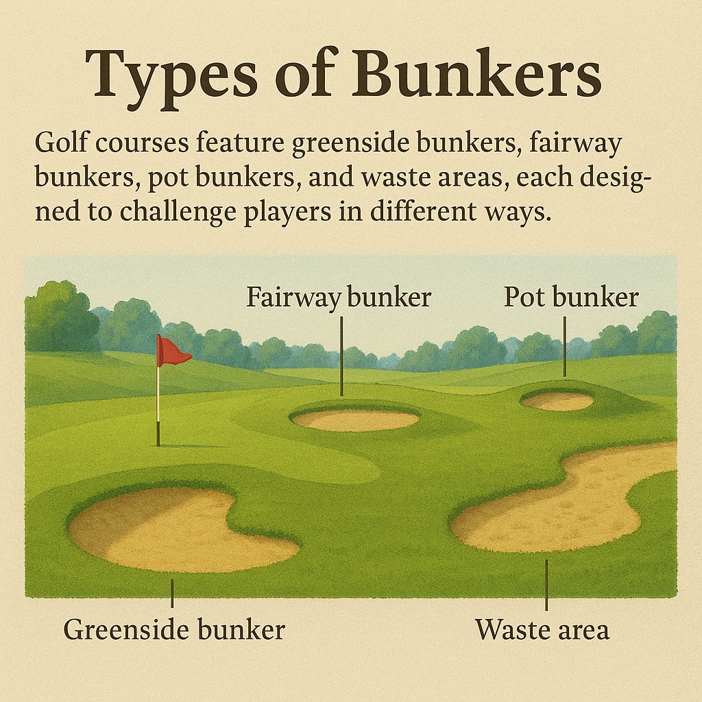 Waste areas are not bunkers under the Rules of Golf, but they serve a similar strategic purpose on the course Waste areas are not bunkers under the Rules of Golf, but they serve a similar strategic purpose on the course