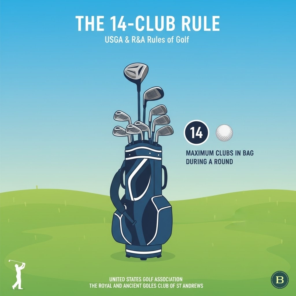 The USGA and R&A limit golfers to a maximum of 14 clubs in the bag during a round. The USGA and R&A limit golfers to a maximum of 14 clubs in the bag during a round.