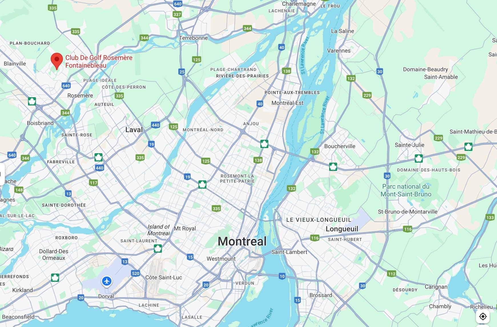 Club de Golf Le Fontainebleau is located just north of Montreal in Blainville, surrounded by forests and elegant residential areas. Club de Golf Le Fontainebleau is located just north of Montreal in Blainville, surrounded by forests and elegant residential areas.