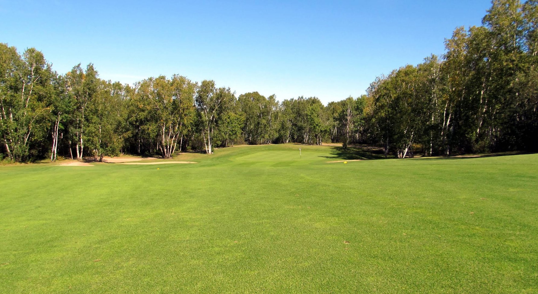 Framed by birch trees, this fairway at Loon Lake Golf & Country Club offers a peaceful setting under clear prairie skies. Framed by birch trees, this fairway at Loon Lake Golf & Country Club offers a peaceful setting under clear prairie skies.