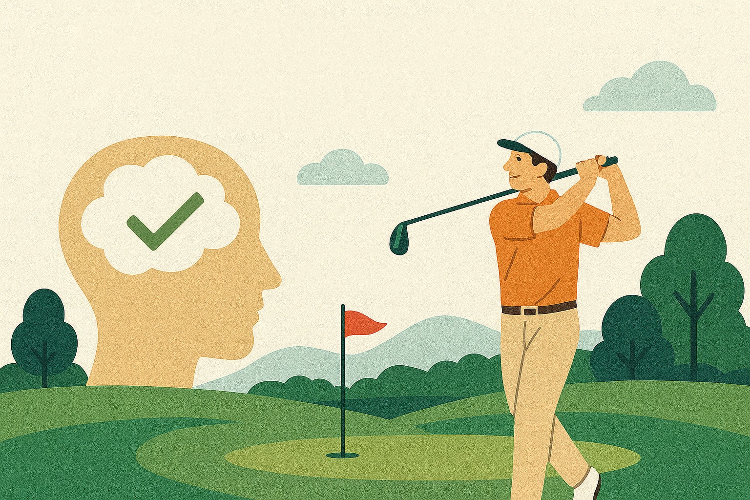 Golf promotes mental well-being through relaxation and focus on the course. Golf promotes mental well-being through relaxation and focus on the course.