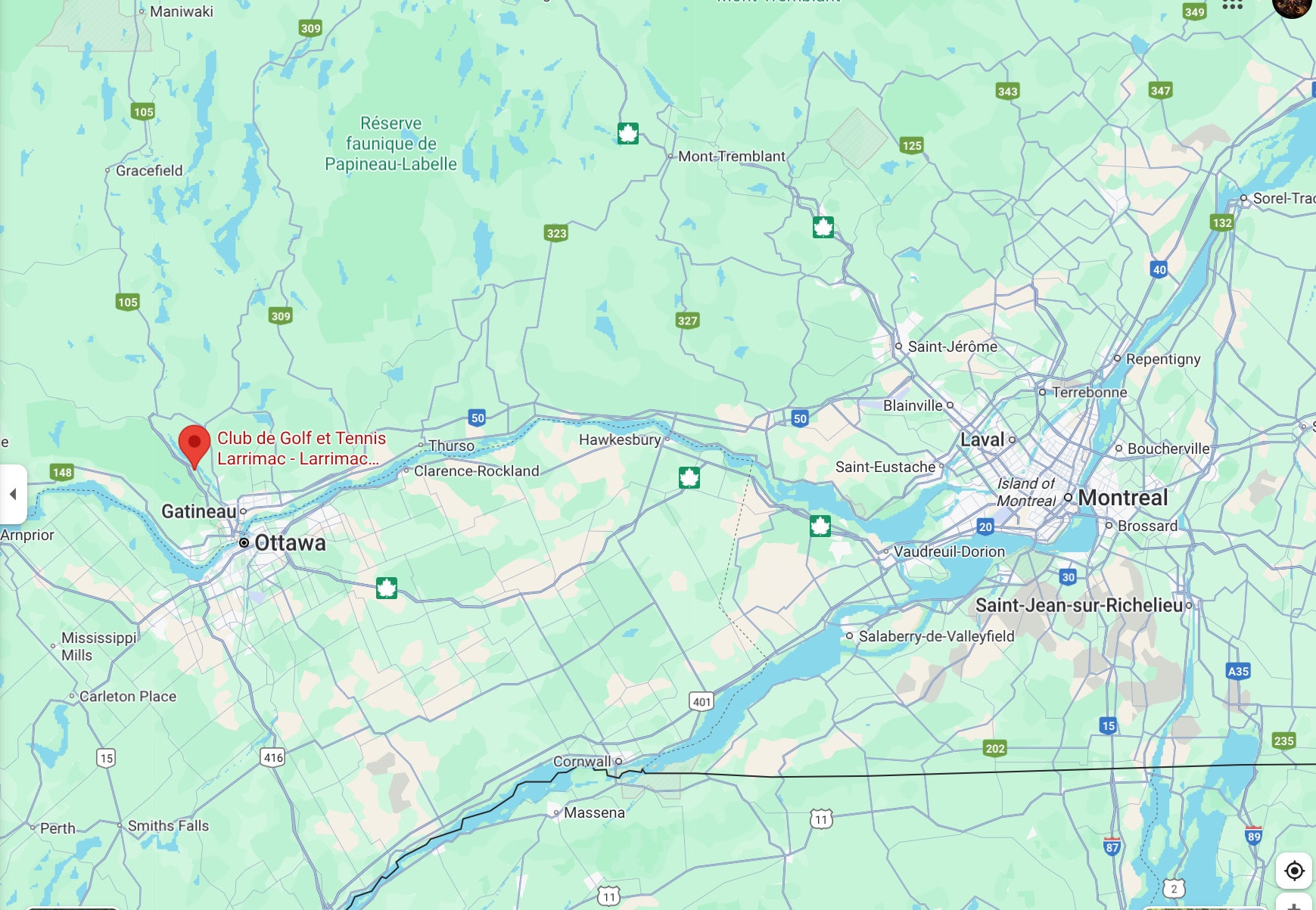 Larrimac Golf & Tennis Club is located in Chelsea, near Gatineau and Ottawa, surrounded by forested hills and peaceful countryside. Larrimac Golf & Tennis Club is located in Chelsea, near Gatineau and Ottawa, surrounded by forested hills and peaceful countryside.