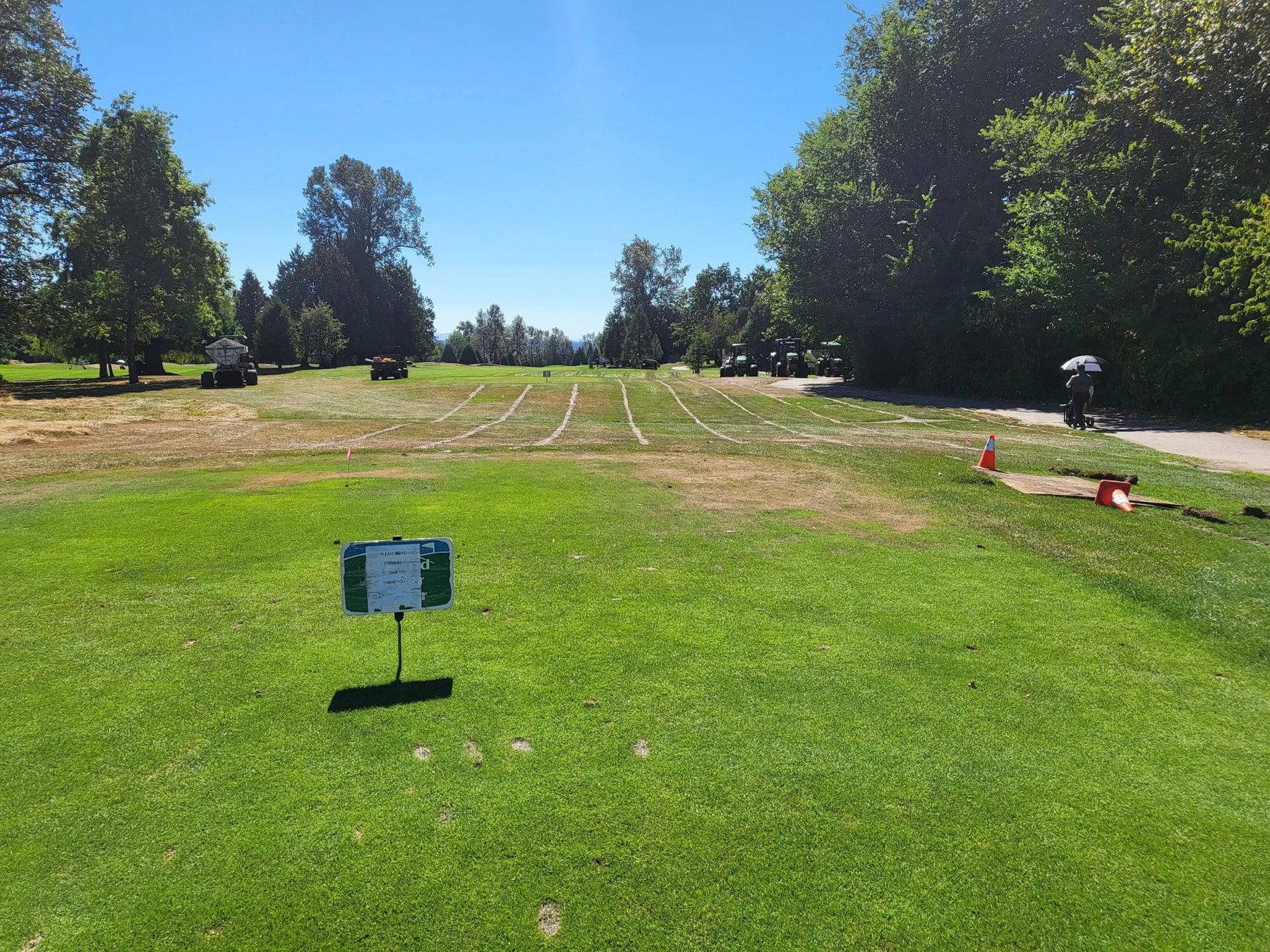 Maintenance in progress! Langara’s fairway upgrades mean smoother play ahead—just give the crew some space while they work their magic. Maintenance in progress! Langara’s fairway upgrades mean smoother play ahead—just give the crew some space while they work their magic.