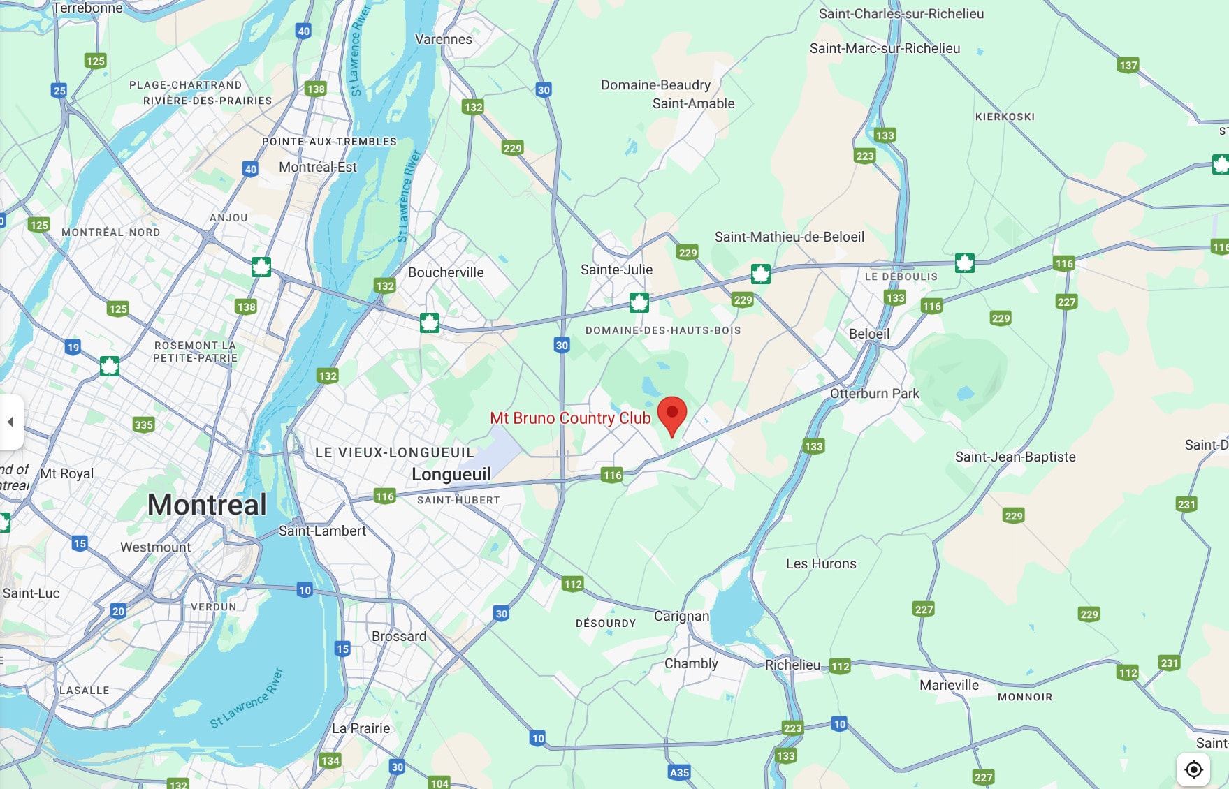 Mount Bruno Country Club lies just southeast of Montreal, surrounded by forested hills and quiet countryside near Saint-Bruno-de-Montarville. Mount Bruno Country Club lies just southeast of Montreal, surrounded by forested hills and quiet countryside near Saint-Bruno-de-Montarville.