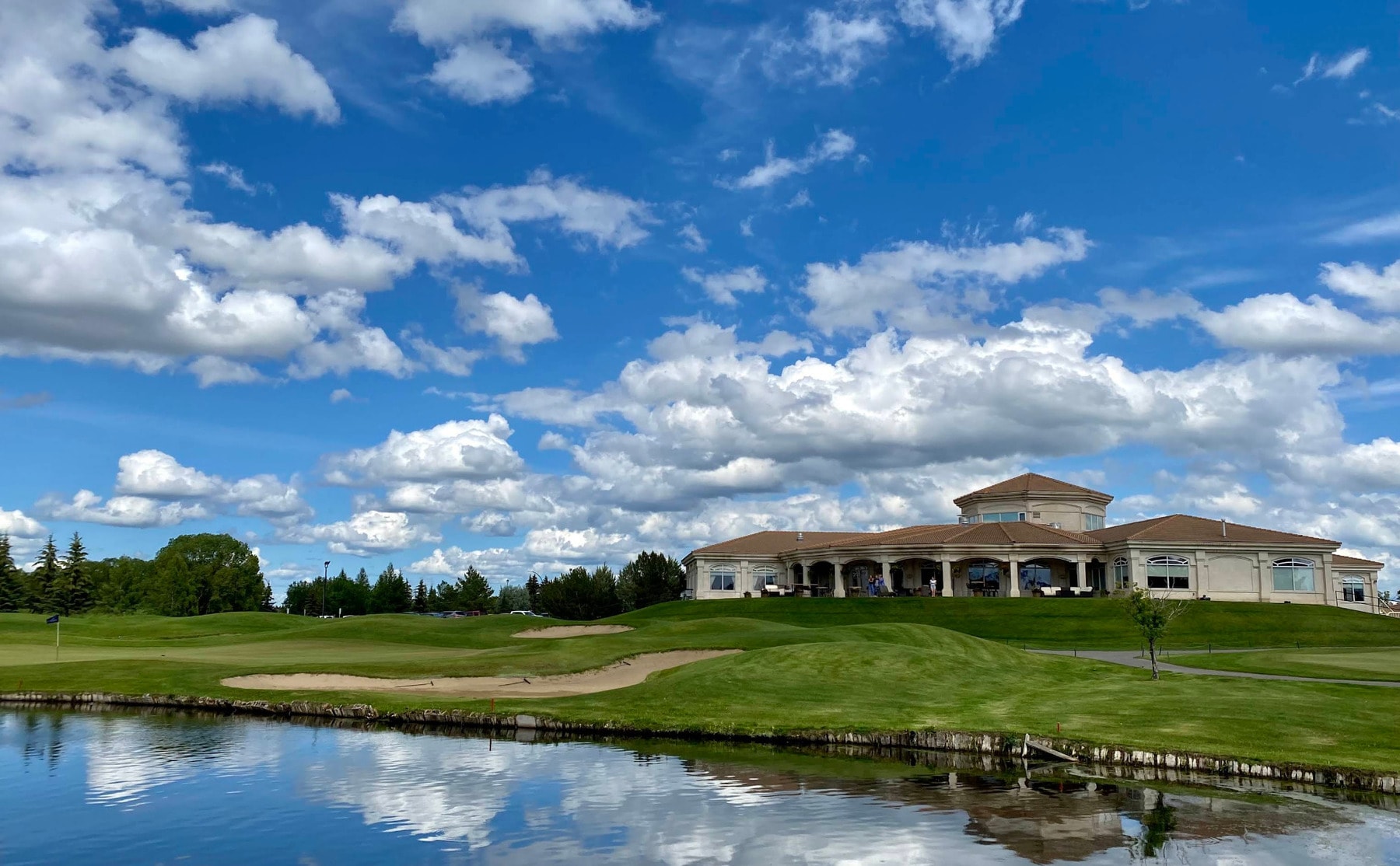 Reflections of blue skies and pristine greens at The Willows Golf & Country Club in Saskatoon. Reflections of blue skies and pristine greens at The Willows Golf & Country Club in Saskatoon.